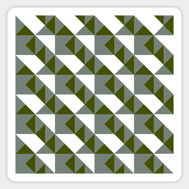 ’Zangles’ - in Mid-Grey and Moss Green on a White base Sticker by sleepingdogprod